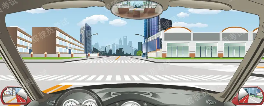 駕駛機(jī)動(dòng)車遇到這種情況的人行橫道怎樣通過？A、減速通過B、加速通過C、鳴喇叭通過D、緊急制動(dòng)答案是A