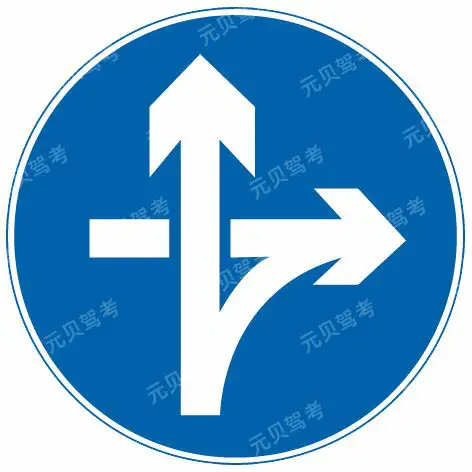 这个标志是何含义？A、直行和左转弯行驶B、直行和右转弯行驶C、立体交叉直行和右转弯行驶D、立体交叉直行和左转弯行驶答案是C
