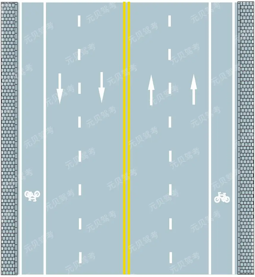 路中心双黄实线是何含义？A、可跨越对向车道分界线B、禁止跨越对向车行道分界线C、双侧可跨越同向车道分界线D、单向行驶车道分界线答案是B